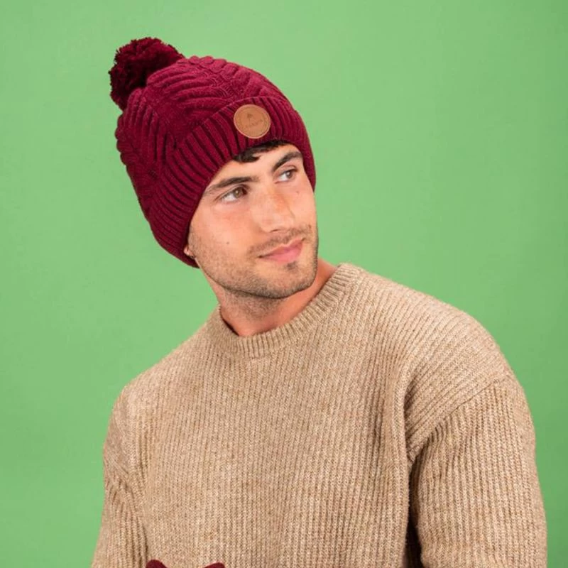 Cabaïa Bonnet Avec 3 Pompons Interchangeables Taille Unique Bandista Burgundy 5 Cabaïa Bonnet Avec 3 Pompons Interchangeables Taille Unique Bandista Burgundy – Image 3