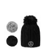CabaĂŻa Bonnet Avec 3 Pompons Interchangeables Taille Unique Creamy Gin Black Polaire 1 CabaĂŻa Bonnet Avec 3 Pompons Interchangeables Taille Unique Creamy Gin Black Polaire -Delsey Paris Magasin bonnet avec 3 pompons interchangeables taille unique creamy gin black polaire