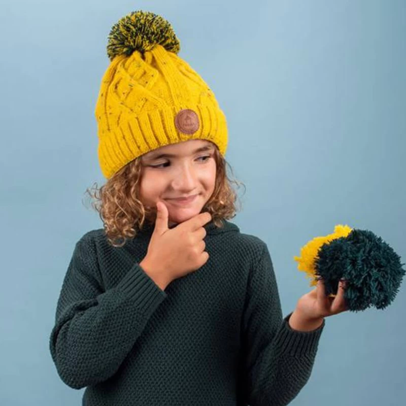 Cabaïa Bonnet Enfant 6-12 Ans Avec 3 Pompons Interchangeables Jus De Pomme Yellow 6 Cabaïa Bonnet Enfant 6-12 Ans Avec 3 Pompons Interchangeables Jus De Pomme Yellow – Image 4