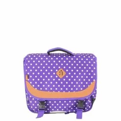 Cartable 35 Cm Violet Ă Pois Blancs