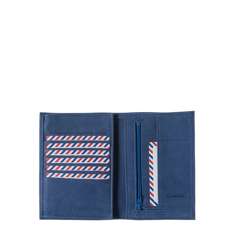 Grand Portefeuille Albert En Cuir Nubuck Mer Indigo 4 Grand Portefeuille Albert En Cuir Nubuck Mer Indigo – Image 2