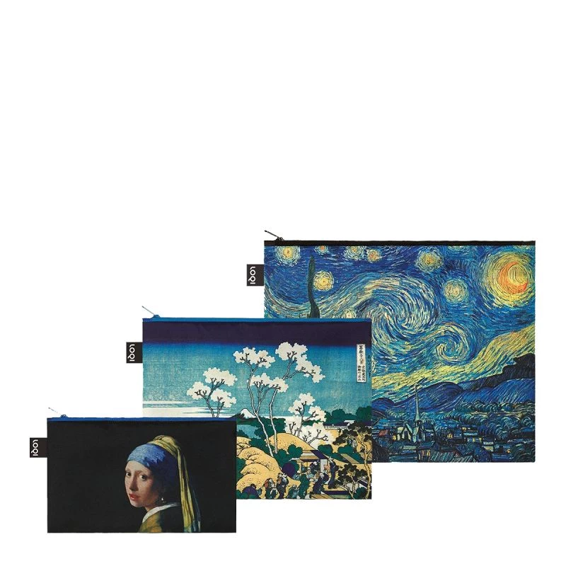 Lot De 3 Pochettes Zip 32, 27 Et 23 Cm Johannes Vermeer 3 Lot De 3 Pochettes Zip 32, 27 Et 23 Cm Johannes Vermeer