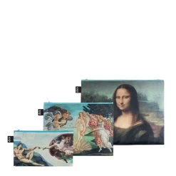 Lot De 3 Pochettes Zip 32, 27 Et 23 Cm Michelangelo, Botticelli, Da Vinci