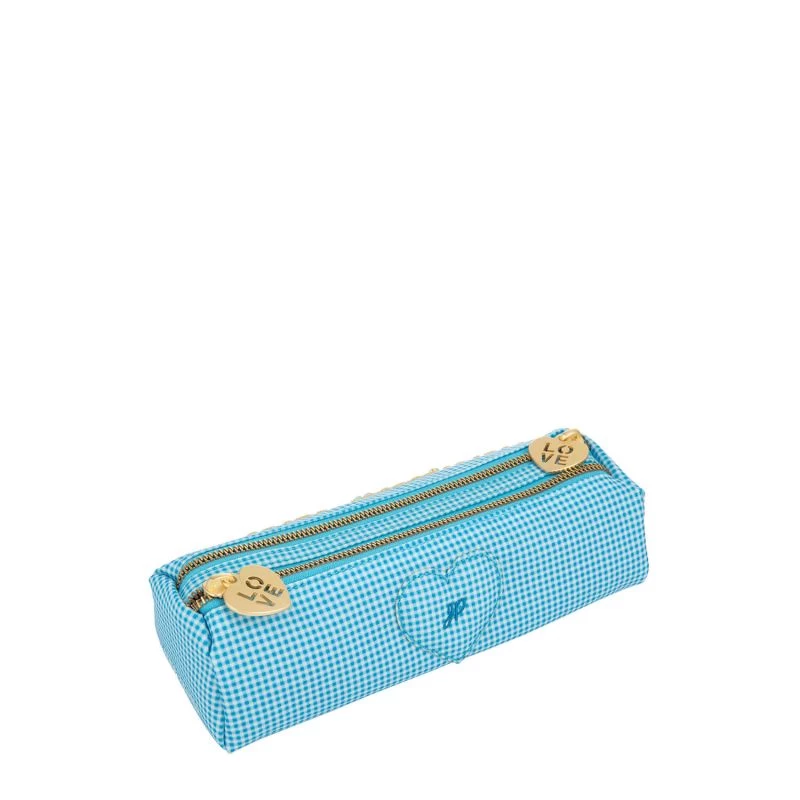 Pencil Case Double 22cm Vichy Love Blue 4 Pencil Case Double 22cm Vichy Love Blue – Image 2