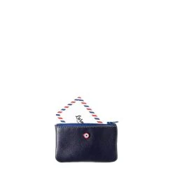 Petit Porte-monnaie Emile En Cuir UpCyclé Lune Bleue