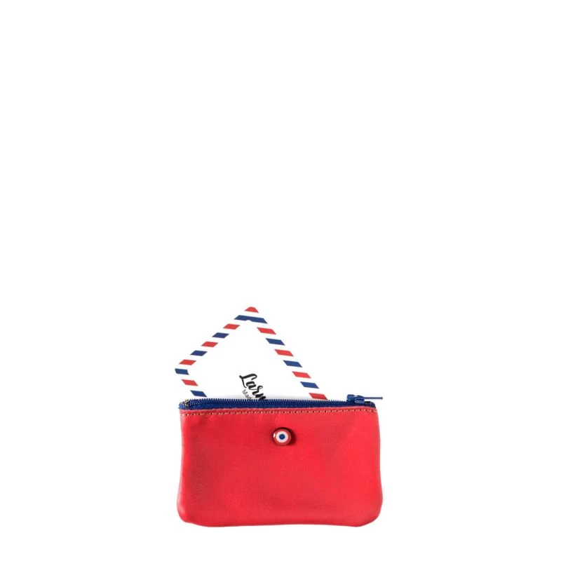 Petit Porte-monnaie Emile En Cuir UpCyclé Rubis Rouge 3 Petit Porte-monnaie Emile En Cuir UpCyclé Rubis Rouge