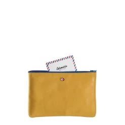 Pochette Camille En Cuir UpCyclé 21 Cm Soleil Jaune 6 Pochette Camille En Cuir UpCyclé 21 Cm Soleil Jaune -Delsey Paris Magasin pochette camille en cuir upcycle 21 cm soleil jaune 1