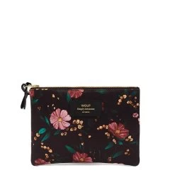 Wouf Pochette Large 21.5cm Black Flowers