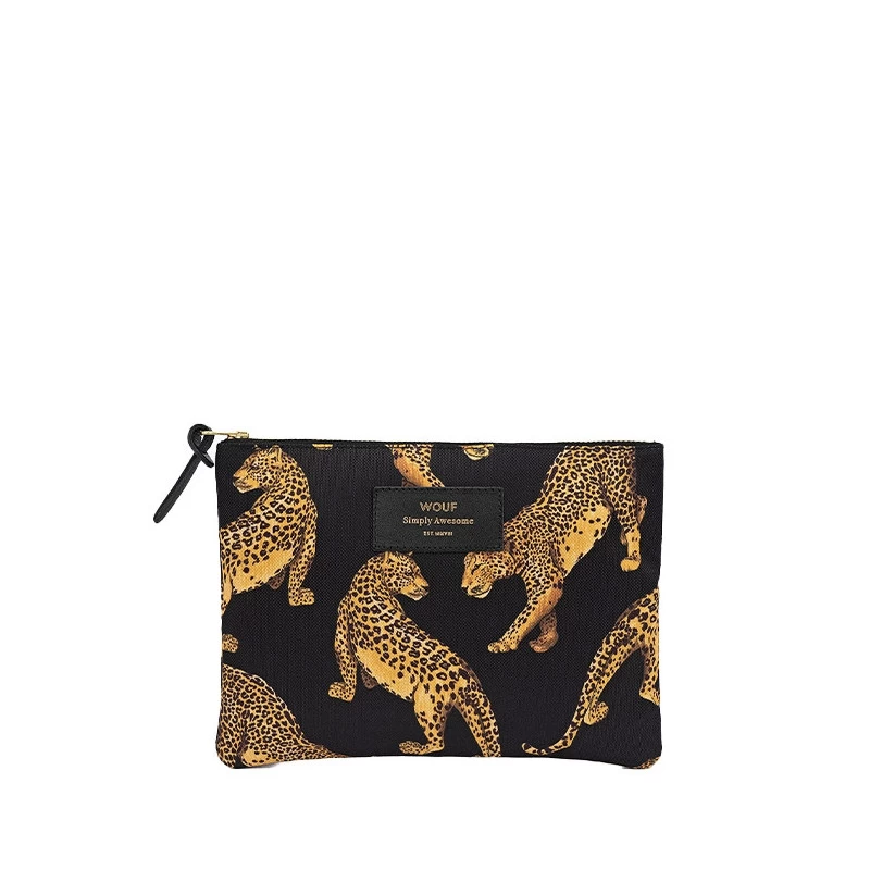 Wouf Pochette Large 21.5cm Black Leopard 3 Wouf Pochette Large 21.5cm Black Leopard