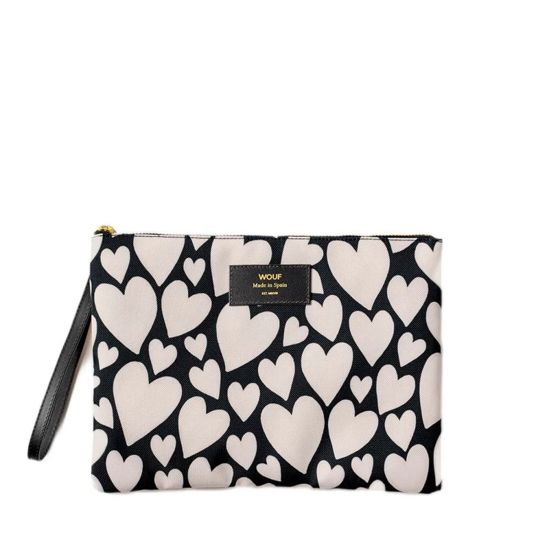Wouf Pochette Large XL 26 Cm Black Love 3 Wouf Pochette Large XL 26 Cm Black Love