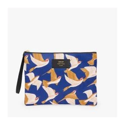Wouf Pochette Large XL 28 Cm Blue Birds