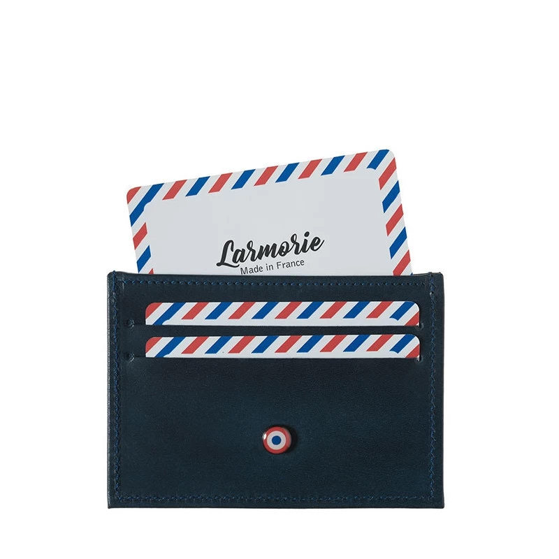 Porte-cartes Georges En Cuir Végétal Bleu Minéral 4 Porte-cartes Georges En Cuir Végétal Bleu Minéral – Image 2