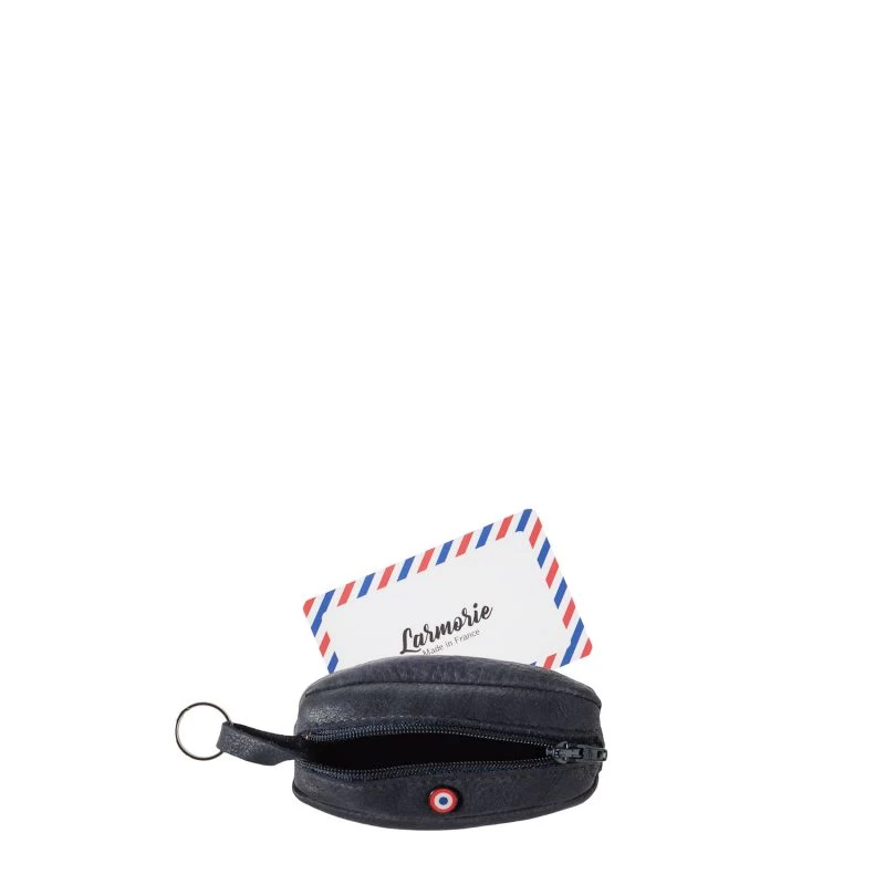 Porte-monnaie Charles Cuir Nubuck Lune Bleue 5 Porte-monnaie Charles Cuir Nubuck Lune Bleue – Image 3