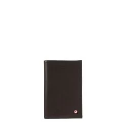 Portefeuille 2 Volets Gustave En Cuir Lisse Terre Brunie