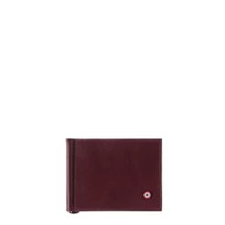 Portefeuille Italien Hector Avec Pince à Billets En Cuir Lisse Vigne Rouge
