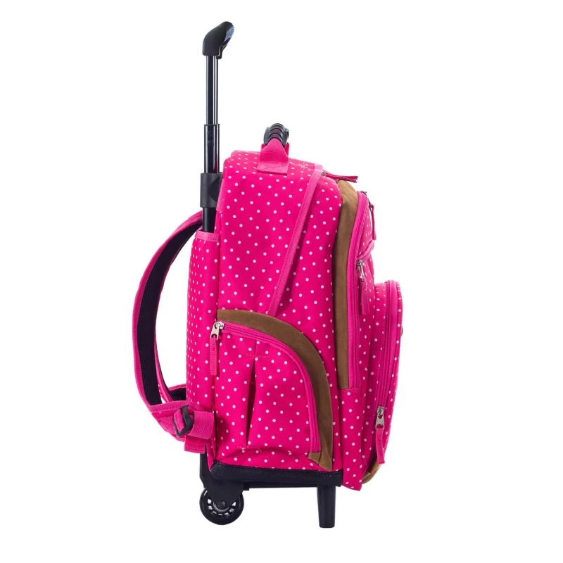 Sac à Dos à Roulettes 49 Cm Rouge à Pois Blancs 5 Sac à Dos à Roulettes 49 Cm Rouge à Pois Blancs – Image 3