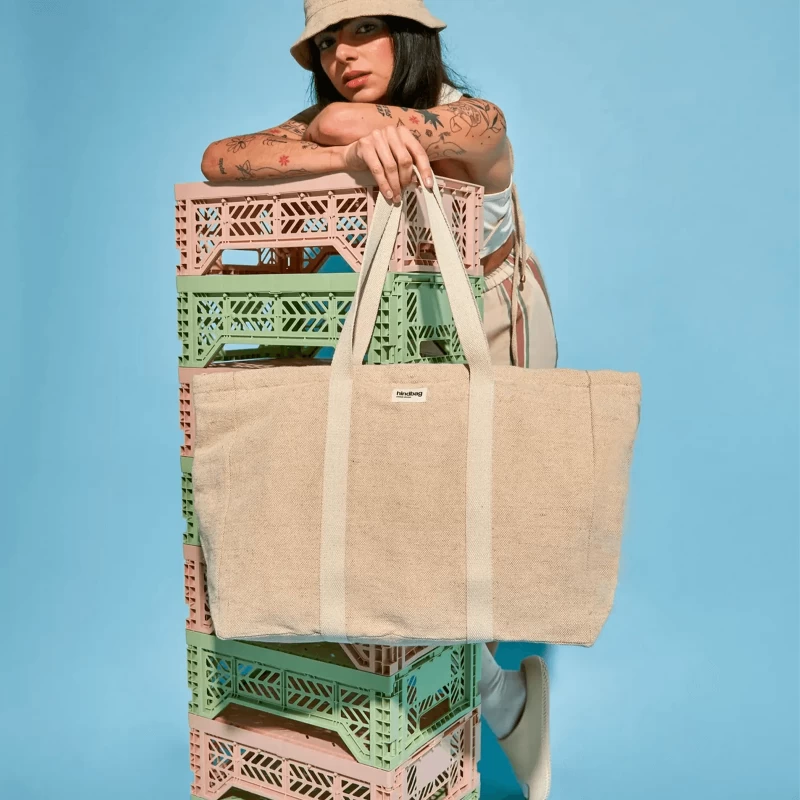 Sac Cabas Jean 60 Cm Jute 4 Sac Cabas Jean 60 Cm Jute – Image 2