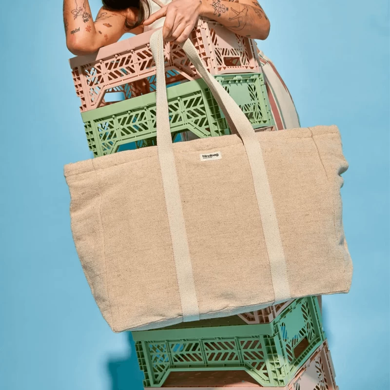 Sac Cabas Jean 60 Cm Jute 5 Sac Cabas Jean 60 Cm Jute – Image 3