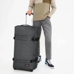 Eastpak Sac De Voyage Transit'R L 121 Litres Black Denim -Delsey Paris Magasin sac de voyage transit r l 121 litres black denim 4