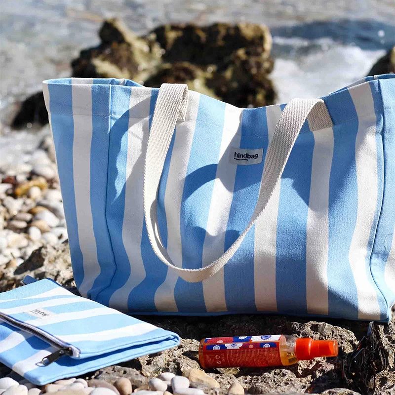 Sac Shopping Claude 40cm Rayure Ciel 4 Sac Shopping Claude 40cm Rayure Ciel – Image 2