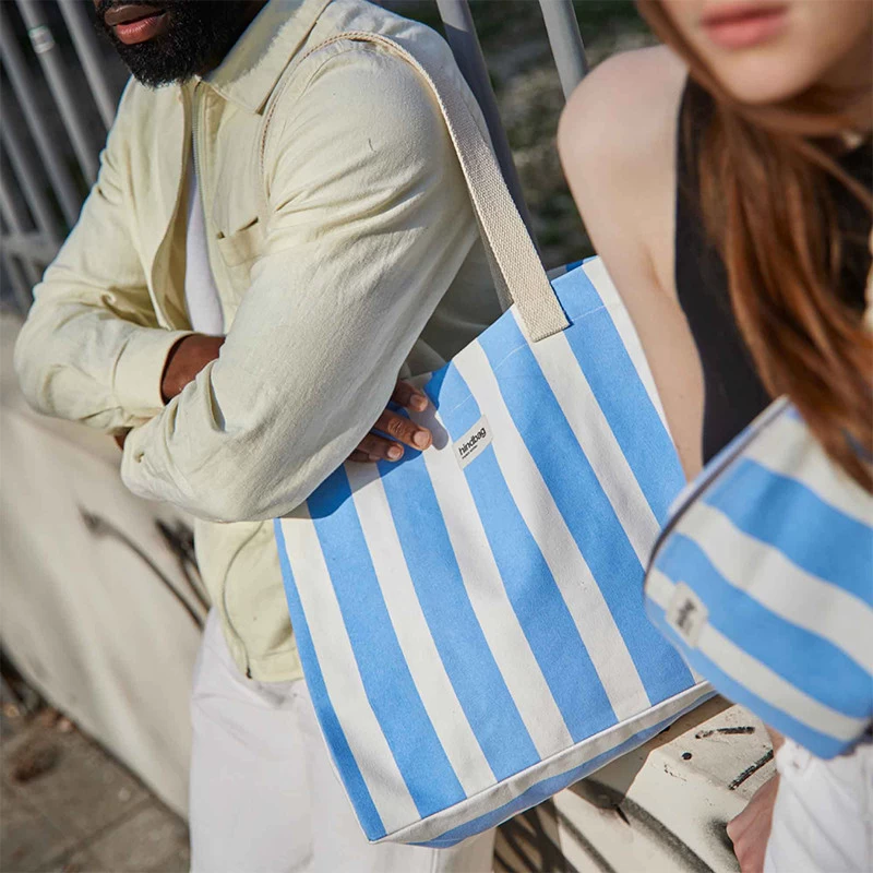 Sac Shopping Claude 40cm Rayure Ciel 5 Sac Shopping Claude 40cm Rayure Ciel – Image 3