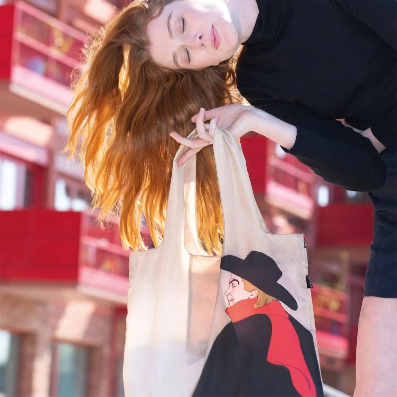 Sac Shopping Pliable Avec Pochette Zip 50cm Jane Avril & Aristide De Henri De Toulouse-Lautrec 7 Sac Shopping Pliable Avec Pochette Zip 50cm Jane Avril & Aristide De Henri De Toulouse-Lautrec – Image 5