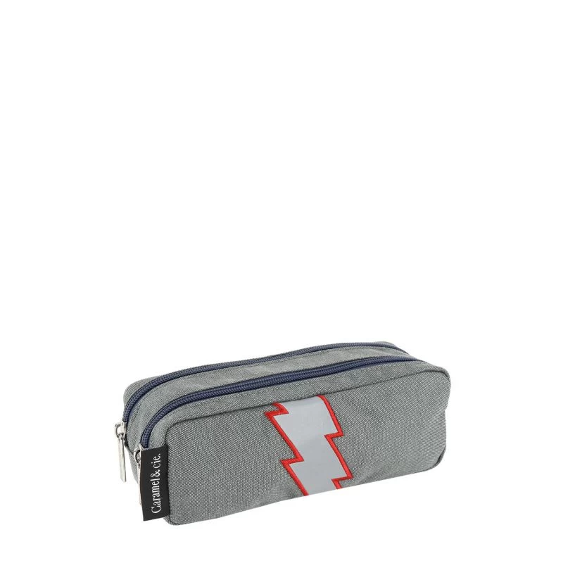 Trousse Double Eclair 22 Cm Gris 3 Trousse Double Eclair 22 Cm Gris