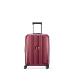 Delsey Paris Valise Cabine Rigide Securitime Zip Slim Port USB 55 Cm Rouge