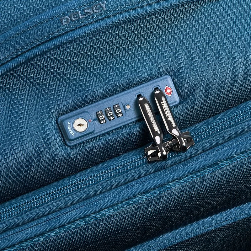 Delsey Paris Valise Cabine Souple Montmartre Air 2.0 Extensible 2 Roues En RPET 55 Cm Bleu 7 Delsey Paris Valise Cabine Souple Montmartre Air 2.0 Extensible 2 Roues En RPET 55 Cm Bleu – Image 5