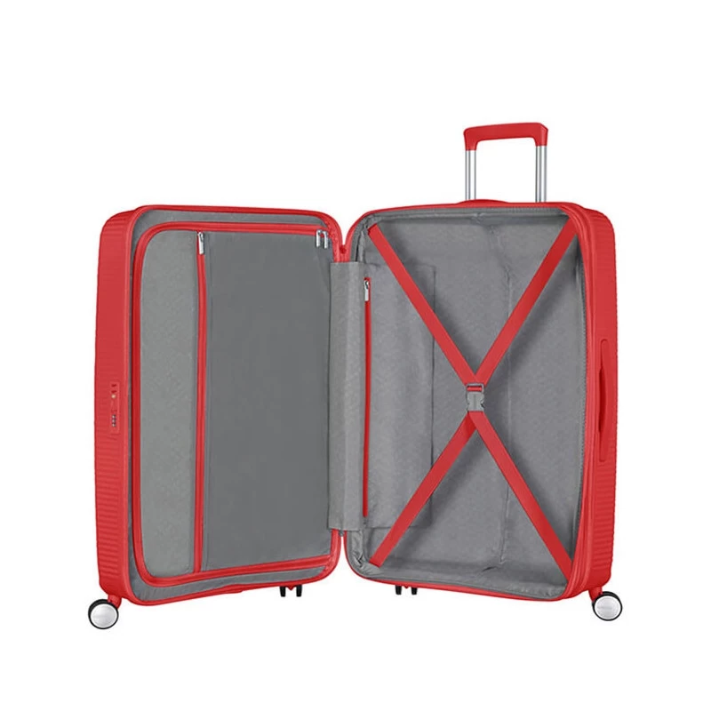 American Tourister Valise Rigide Soundbox 77cm Coral Red 5 American Tourister Valise Rigide Soundbox 77cm Coral Red – Image 3