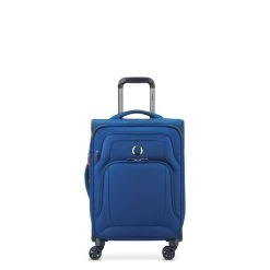 Delsey Paris Valise Souple Cabine Optimax Lite Extensible 55cm Bleu